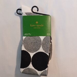Kate Spade Gray and Black Knee High Polka Dot Socks